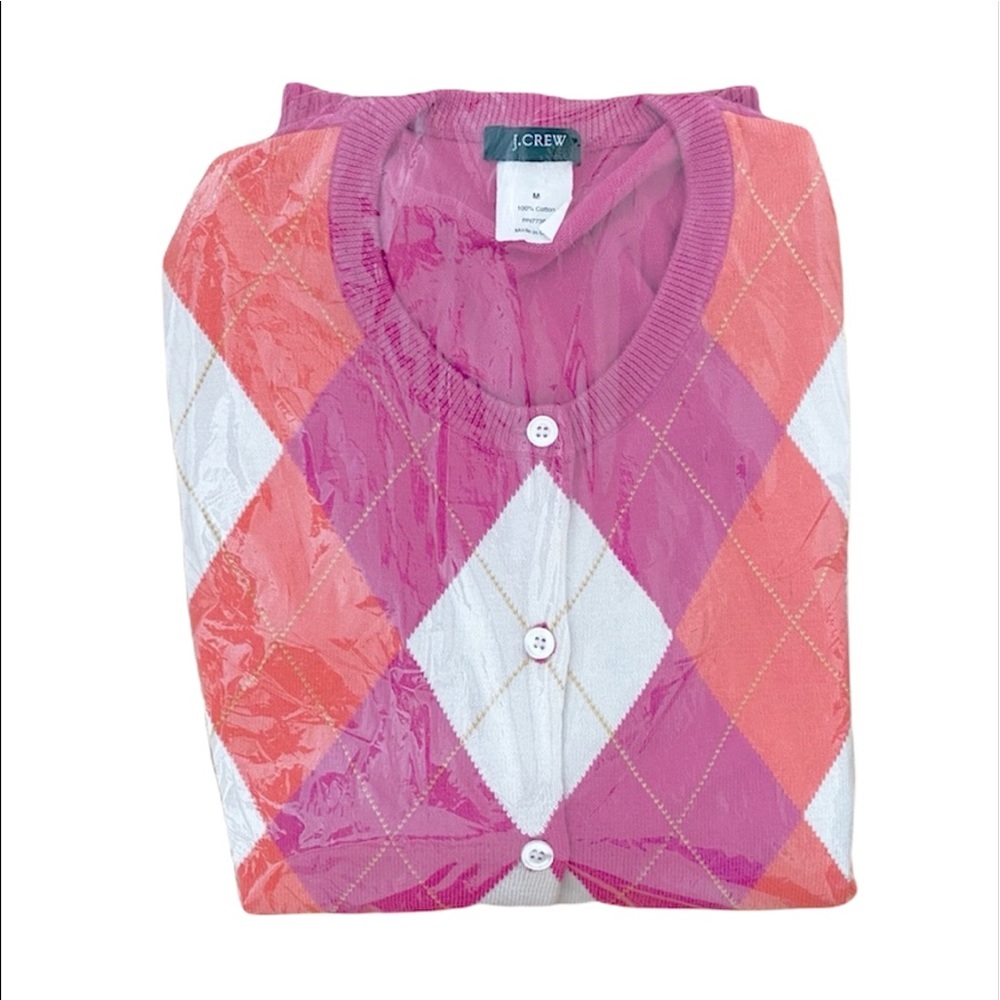 New J Crew: Girls Medium Cute Berry Plaid Button Up Sweater - Picture 3 of 3